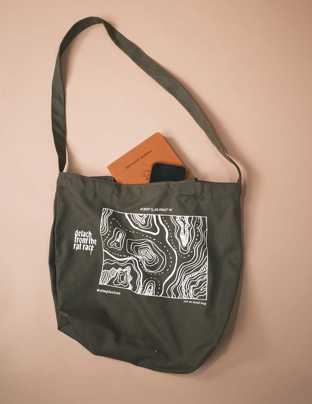Simplecivet | Double-Sling Topo Art Cotton Tote – Everyday Market Bag