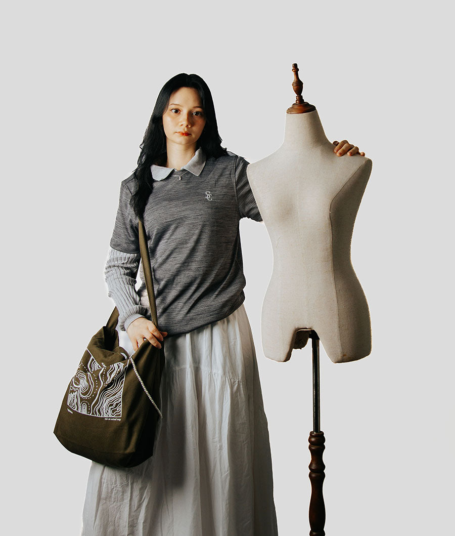 Simplecivet | Double-Sling Topo Art Cotton Tote – Everyday Market Bag
