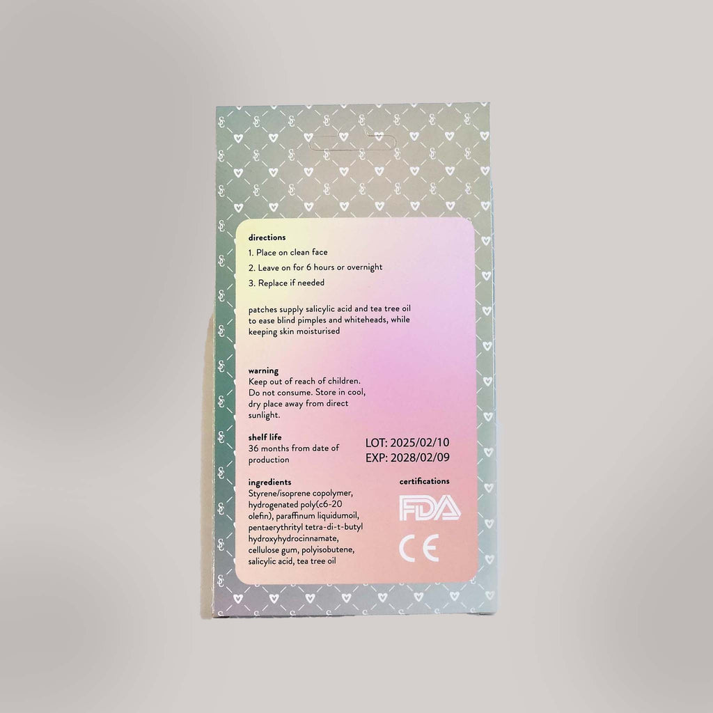 black heart & star-shaped hydrocolloid acne patches
