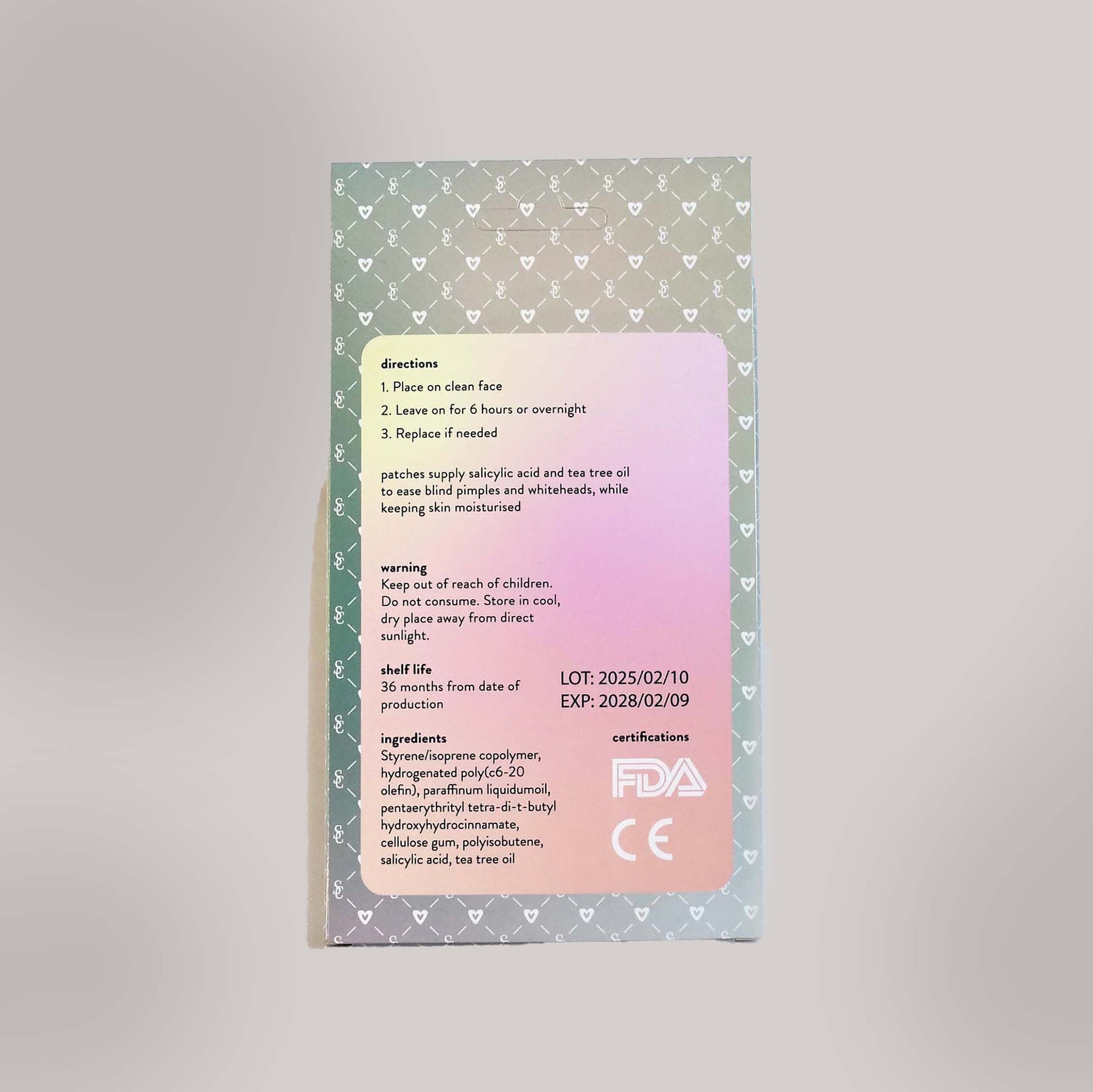 black heart & star-shaped hydrocolloid acne patches
