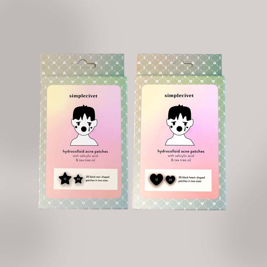 black heart & star-shaped hydrocolloid acne patches