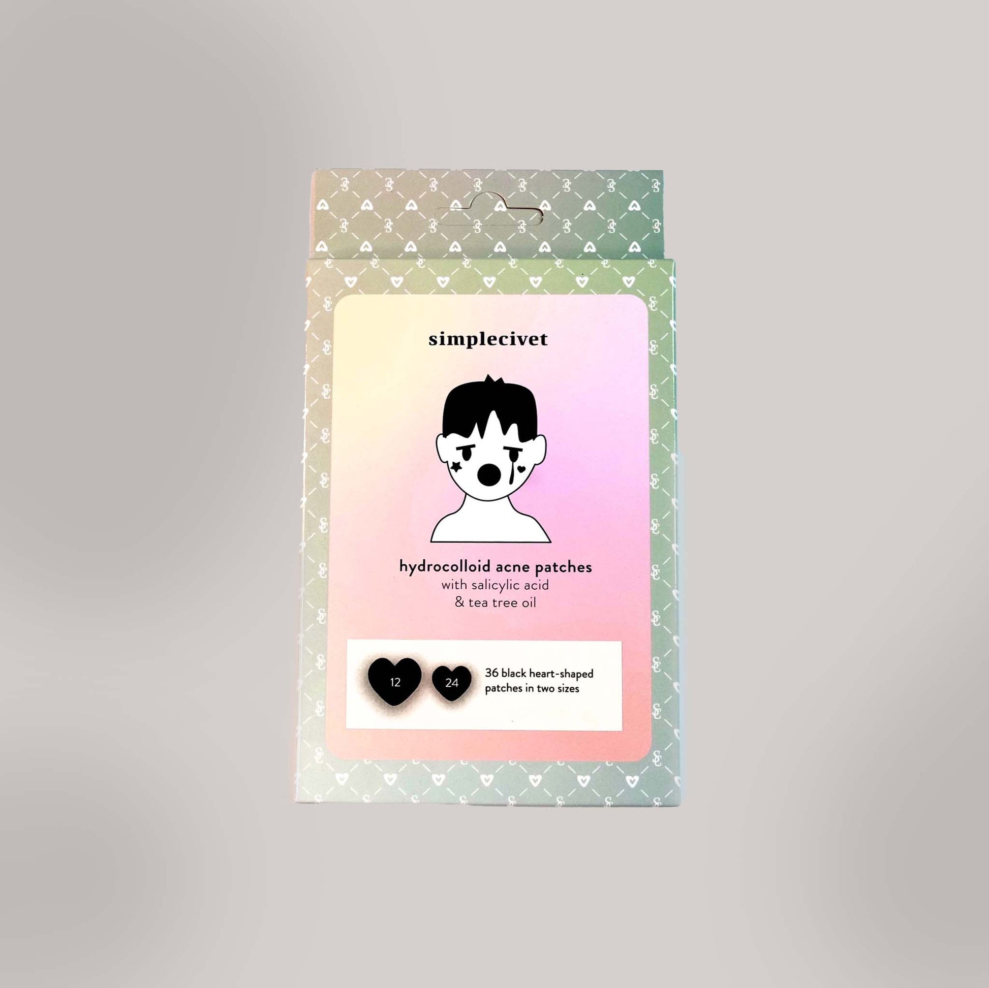 black heart & star-shaped hydrocolloid acne patches