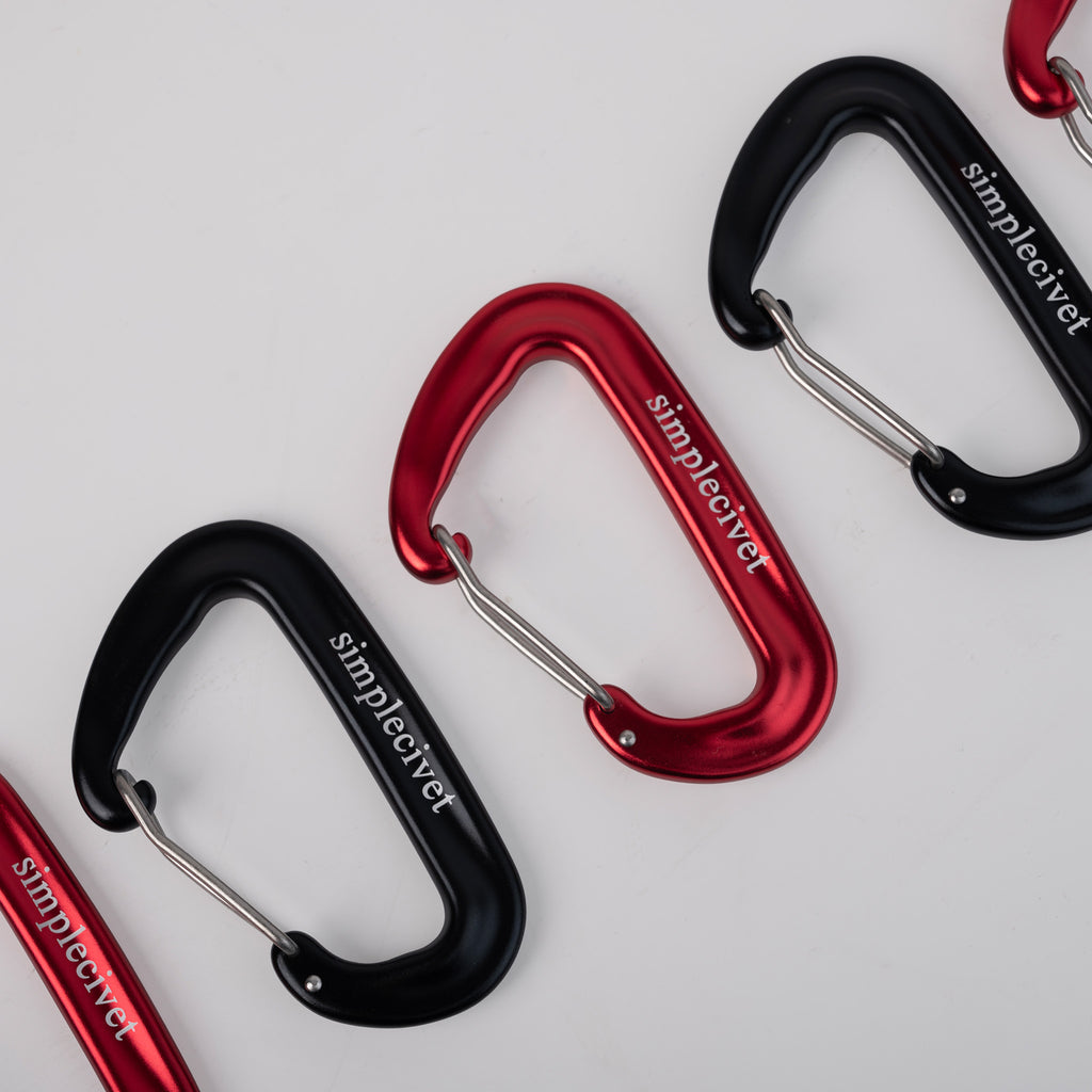 simplecivet 12kN carabiner accessory in red and black