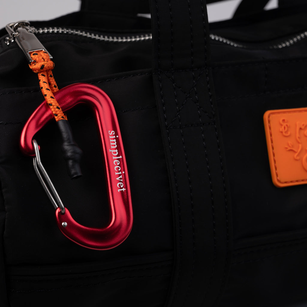 simplecivet 12kN carabiner accessory in red and black