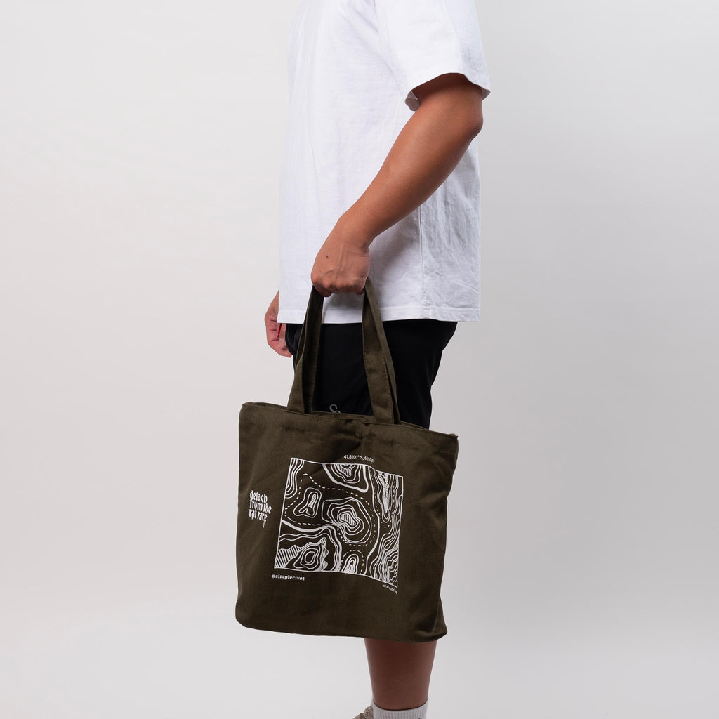 topo art cotton grocery tote bag