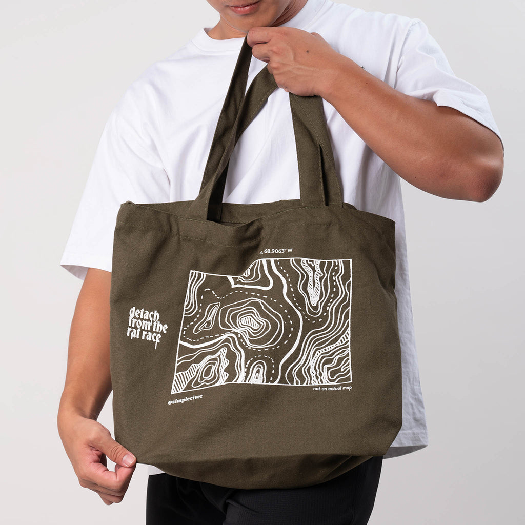 topo art cotton grocery tote bag