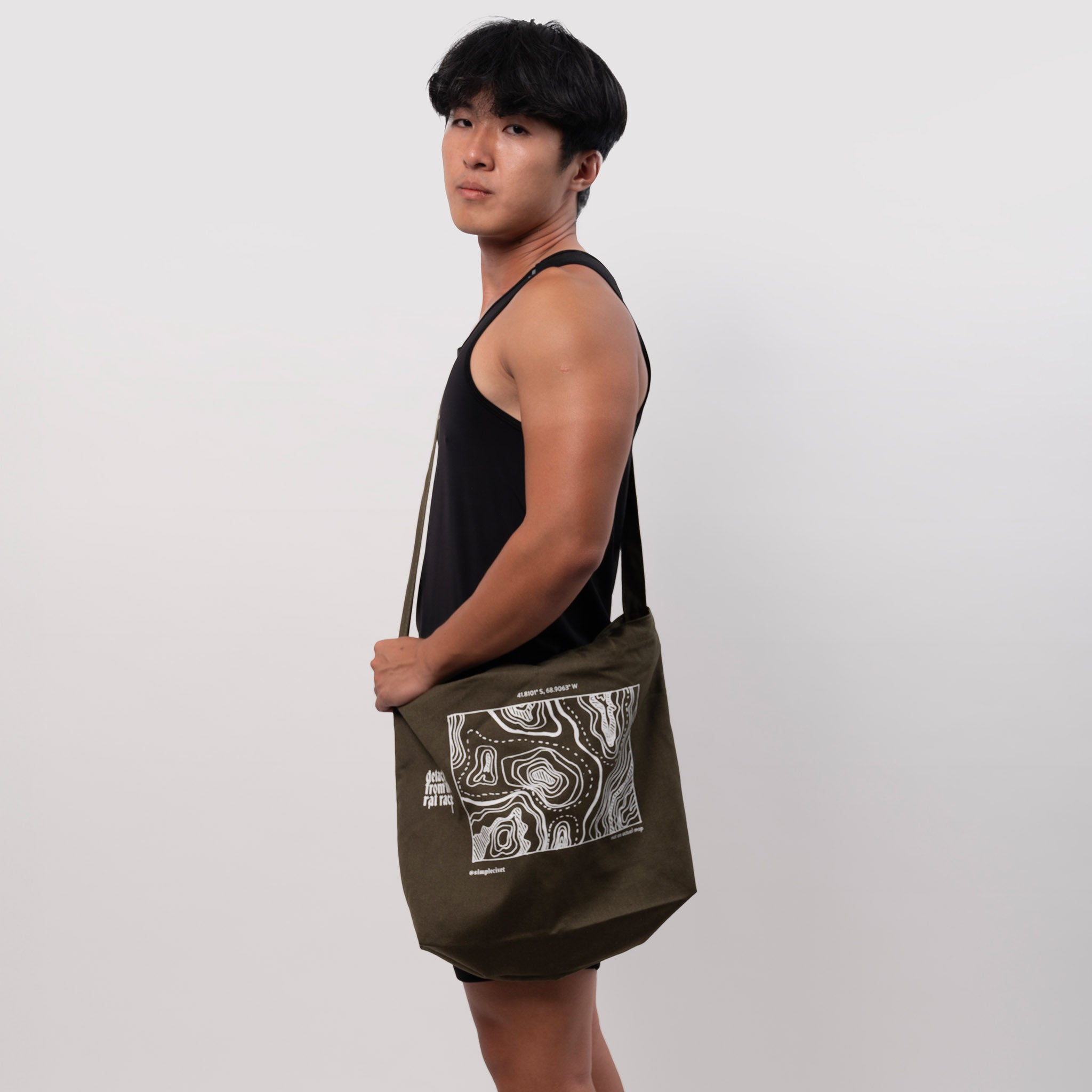 Simplecivet | Double-Sling Topo Art Cotton Tote – Everyday Market Bag