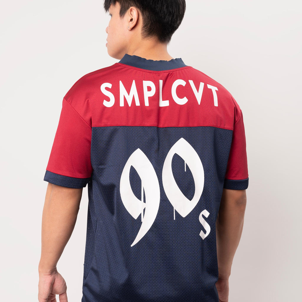 '90s oversized jersey in mesh and nylon