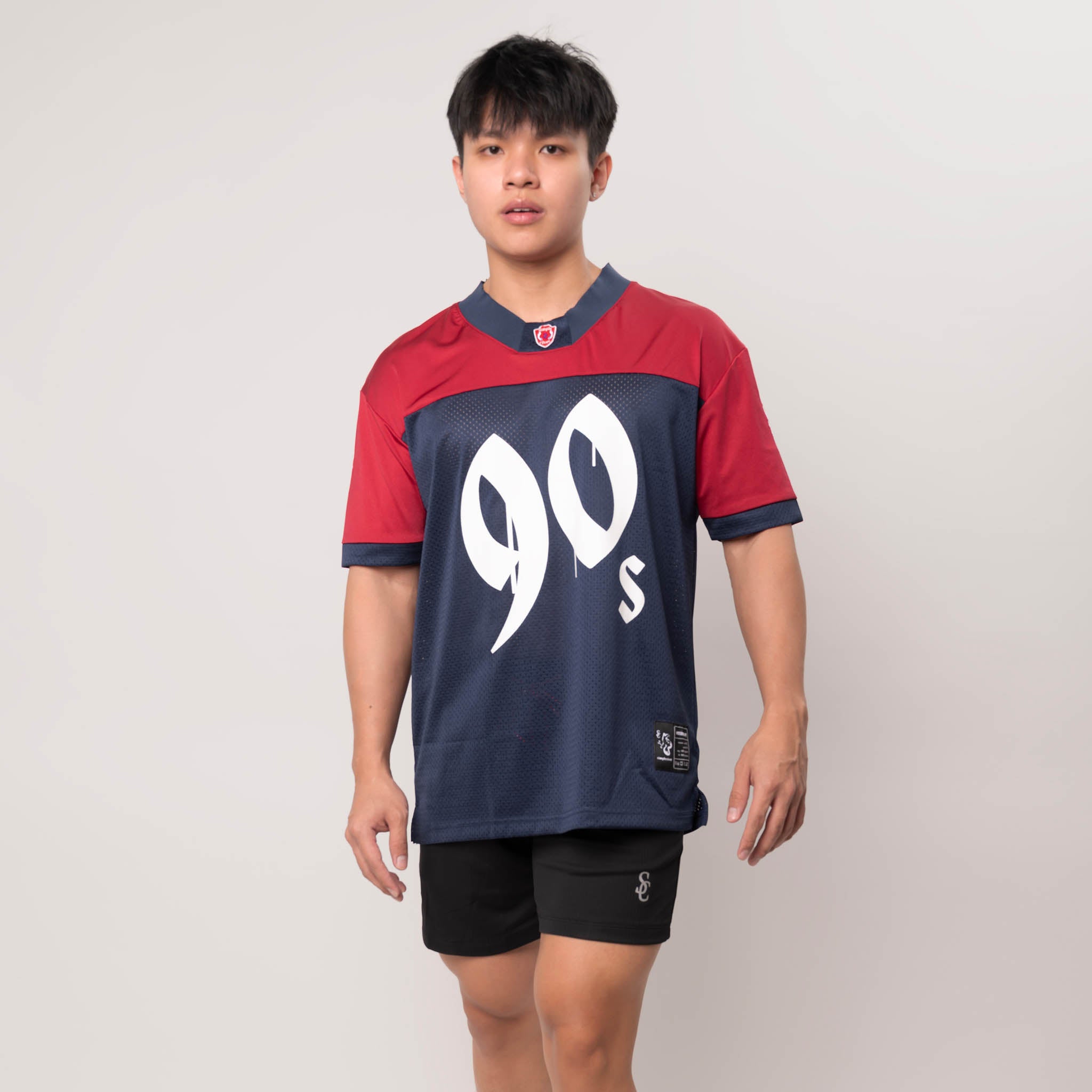 Simplecivet | ’90s Oversized Mesh & Nylon Jersey – Retro Loose Fit Top