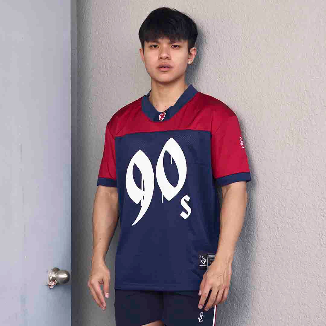 Simplecivet | ’90s Oversized Mesh & Nylon Jersey – Retro Loose Fit Top