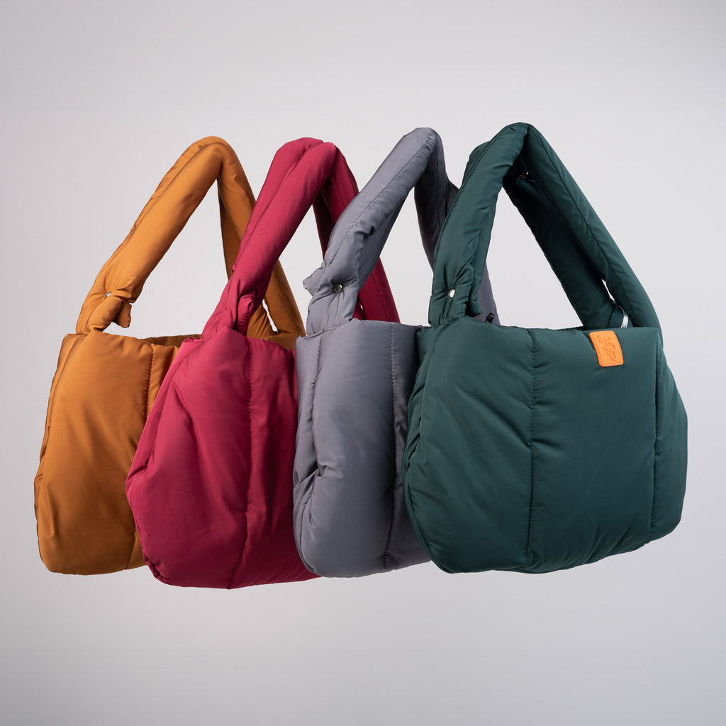 puffer-protect tote bag with adjustable two-way sling