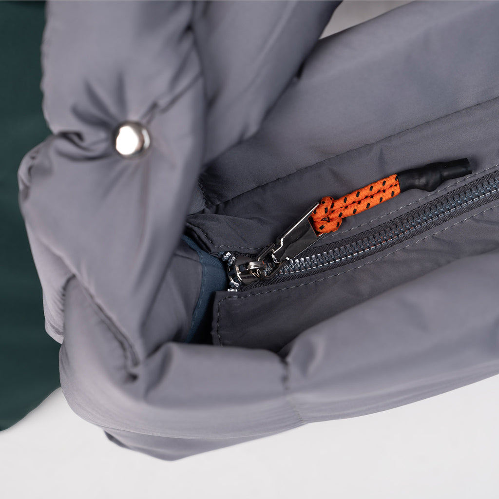 puffer-protect tote bag with adjustable two-way sling
