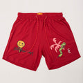 Simplecivet | Graffiti Edition Red Basketball Shorts – Bold Print Sports Shorts
