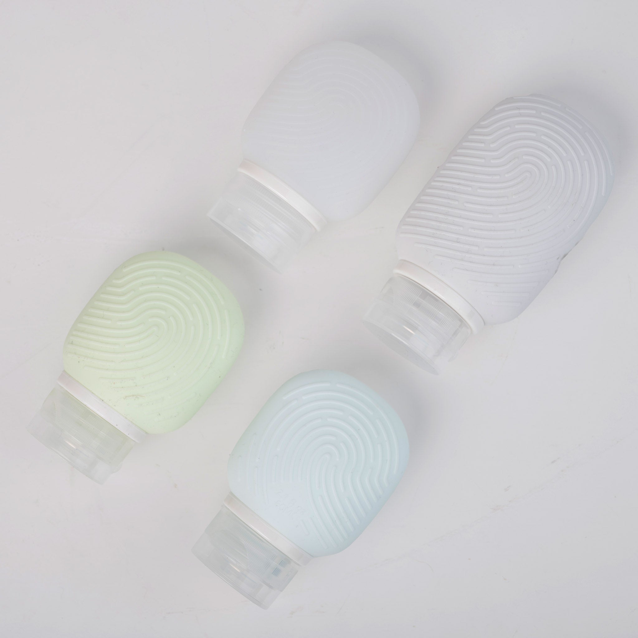 Fingerprint Groove Silicone Travel Bottle Tubes – Refill Kit