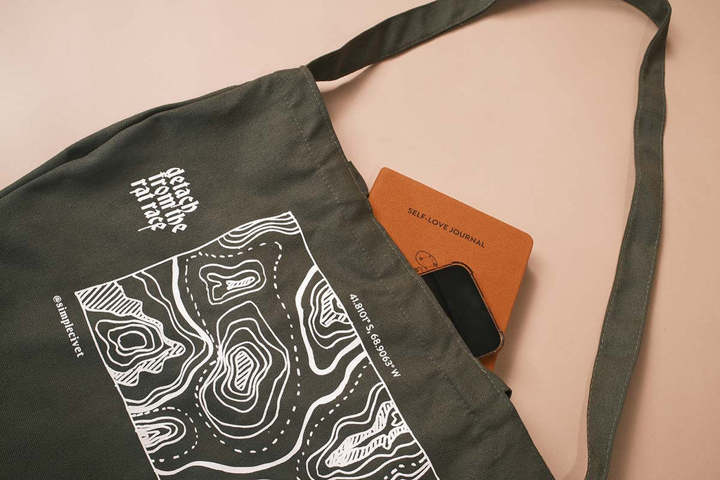 Simplecivet | Double-Sling Topo Art Cotton Tote – Everyday Market Bag