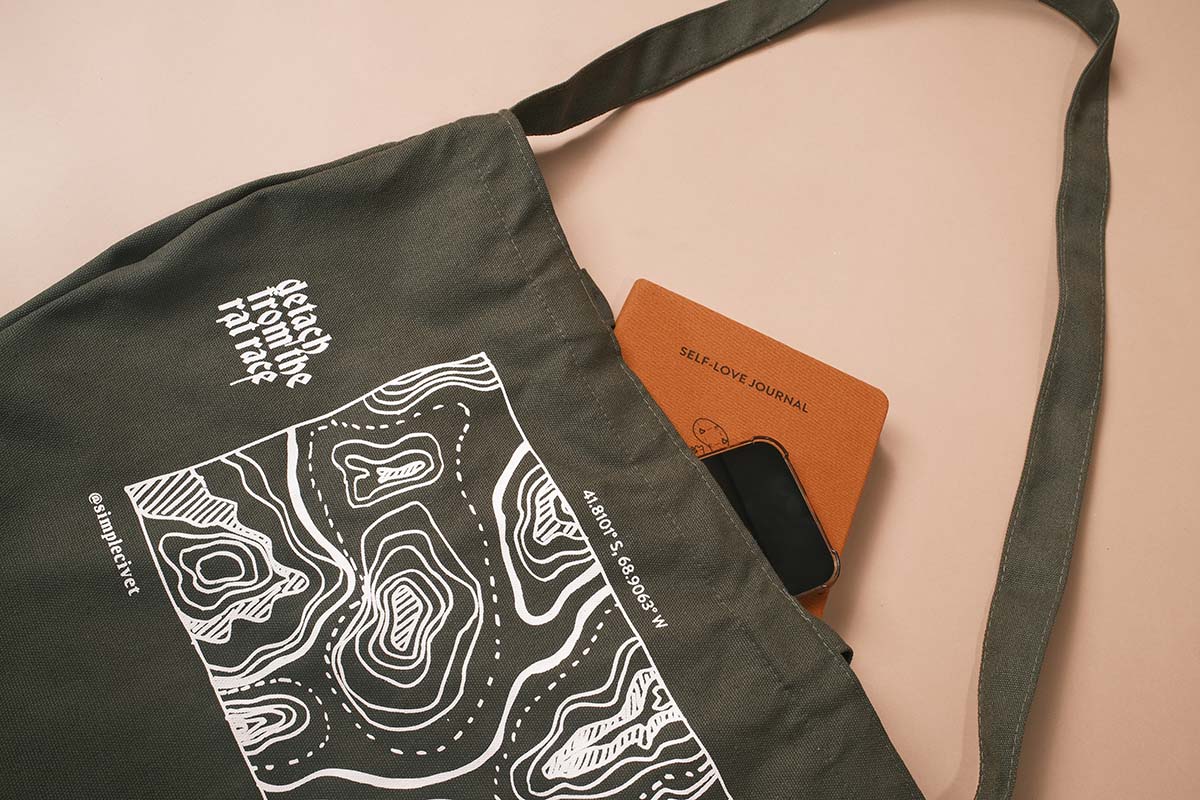 Simplecivet | Double-Sling Topo Art Cotton Tote – Everyday Market Bag