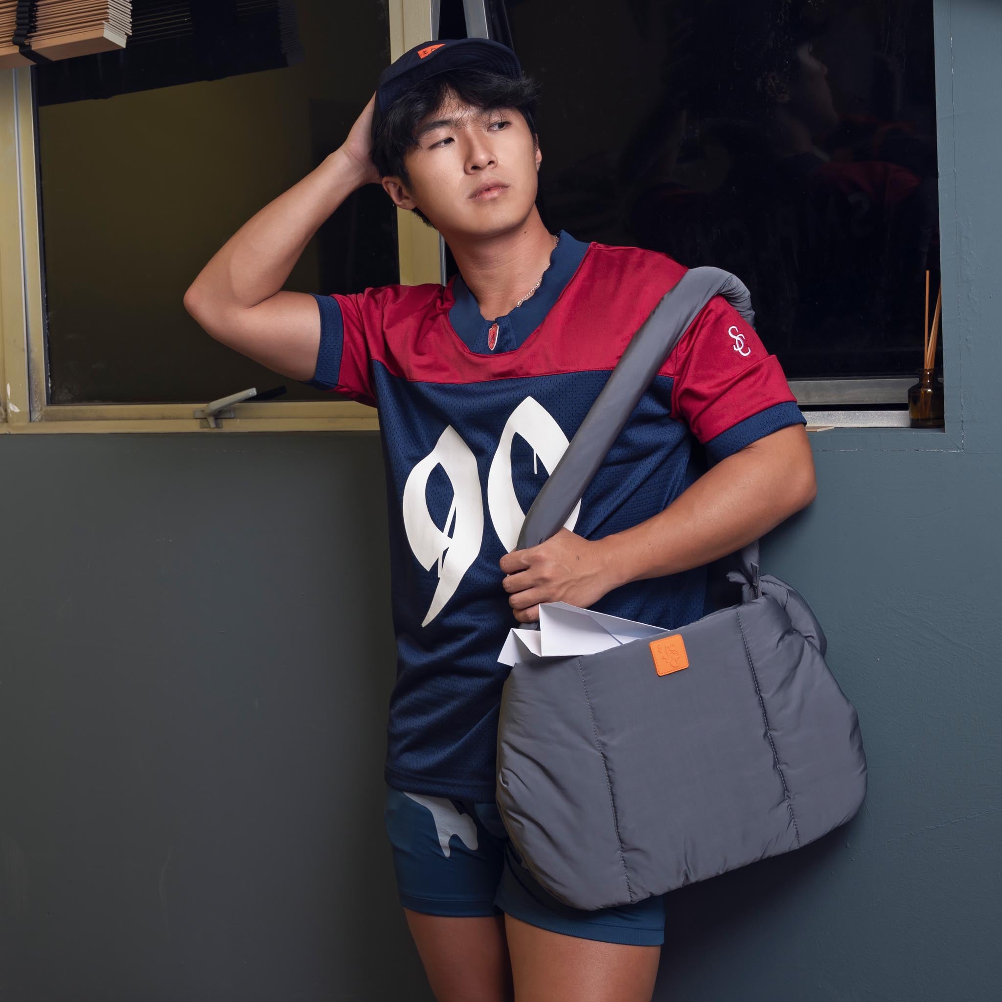 Simplecivet | ’90s Oversized Mesh & Nylon Jersey – Retro Loose Fit Top